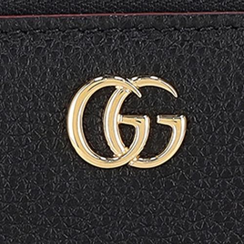 グッチ 長財布 レディース GGマーモント ジップアラウンドウォレット ブラック GUCCI 456117 AAE5F 1062の画像