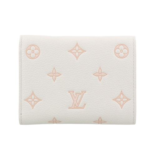 ルイヴィトン 三つ折り財布 モノグラム アンプラント ポルトフォイユ・ヴィクトリーヌ ホワイト LOUIS VUITTON M28299 ミルキーホワイト/ピーチの画像