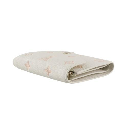ルイヴィトン 三つ折り財布 モノグラム アンプラント ポルトフォイユ・ヴィクトリーヌ ホワイト LOUIS VUITTON M28299 ミルキーホワイト/ピーチの画像