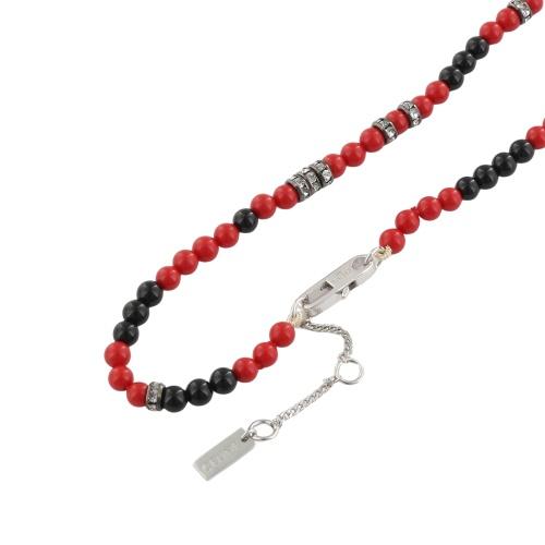 セリーヌ ネックレス メンズ SAN ONOFRE TRIOMPHE NECKLACE レッド CELINE 461OT 6OGB 27SR BLACK/RED/SILVERの画像