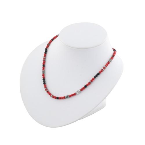 セリーヌ ネックレス メンズ SAN ONOFRE TRIOMPHE NECKLACE レッド CELINE 461OT 6OGB 27SR BLACK/RED/SILVERの画像