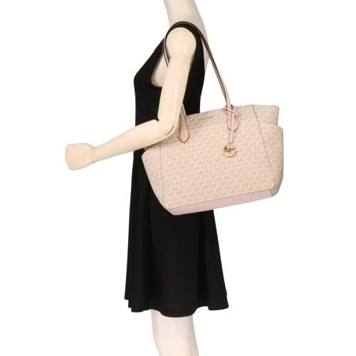極美品✨マイケルコース トートバッグ A4可 自立 通勤 ホワイト ピンク MICHAEL KORS（マイケルコース） トートバッグ レディース ホワイト
