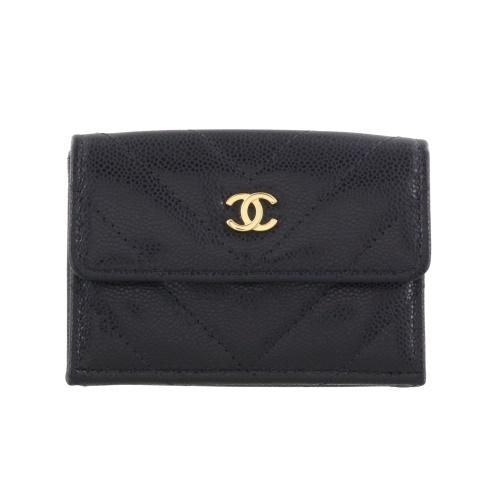 CHANEL（シャネル） 三つ折り財布 レディース ブラック CHANEL AP5202