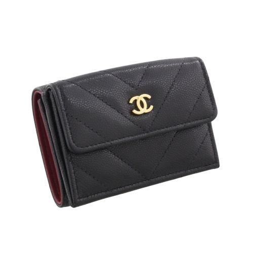 CHANEL（シャネル） 三つ折り財布 レディース ブラック CHANEL AP5202