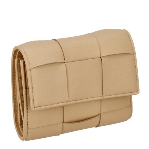 ボッテガヴェネタ 三つ折り財布 レディース マキシイントレチャート MAXI INTRECCIAT ベージュ BOTTEGA VENETA 651372 V3UO1 2700の画像