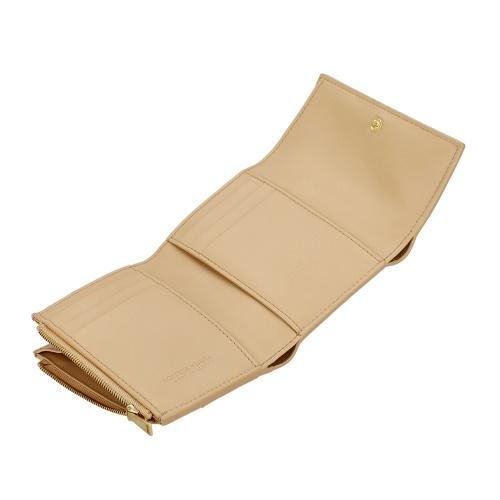 ボッテガヴェネタ 三つ折り財布 レディース マキシイントレチャート MAXI INTRECCIAT ベージュ BOTTEGA VENETA 651372 V3UO1 2700の画像