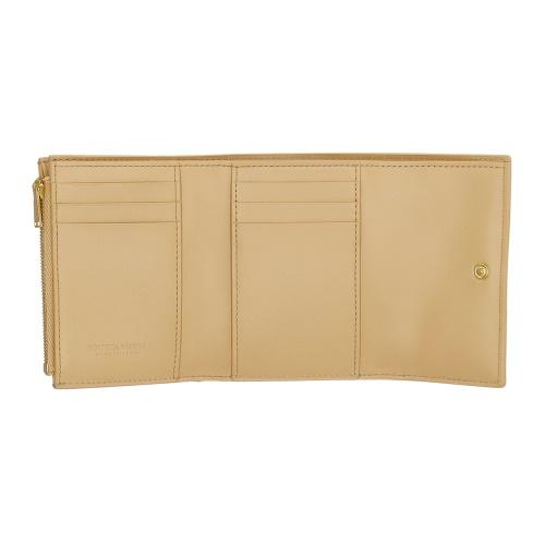 ボッテガヴェネタ 三つ折り財布 レディース マキシイントレチャート MAXI INTRECCIAT ベージュ BOTTEGA VENETA 651372 V3UO1 2700の画像