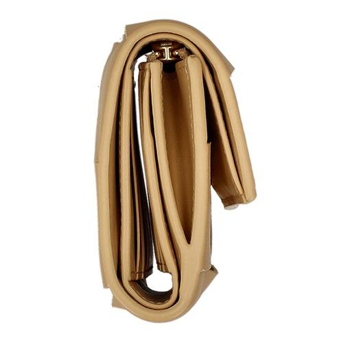 ボッテガヴェネタ 三つ折り財布 レディース マキシイントレチャート MAXI INTRECCIAT ベージュ BOTTEGA VENETA 651372 V3UO1 2700の画像