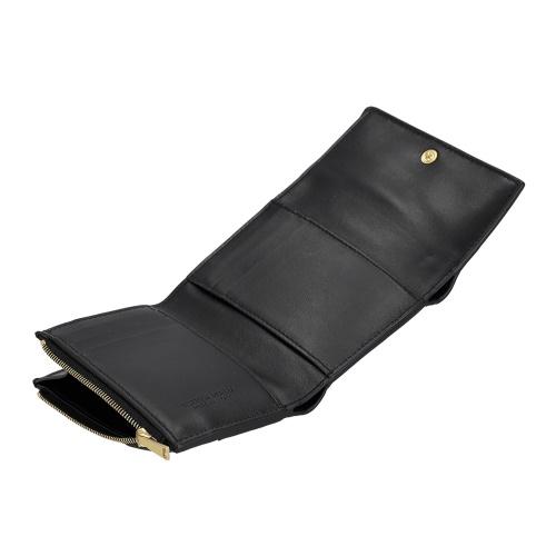 ボッテガヴェネタ 三つ折り財布 レディース マキシイントレチャート MAXI INTRECCIAT ブラック BOTTEGA VENETA 651372 V3UO1 8425の画像