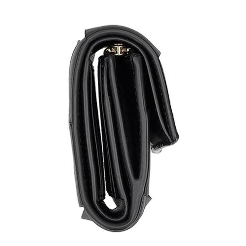ボッテガヴェネタ 三つ折り財布 レディース マキシイントレチャート MAXI INTRECCIAT ブラック BOTTEGA VENETA 651372 V3UO1 8425の画像