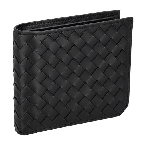 ボッテガヴェネタ 二つ折り財布 メンズ イントレチャート ブラック BOTTEGA VENETA 805654 V69G1 8803の画像