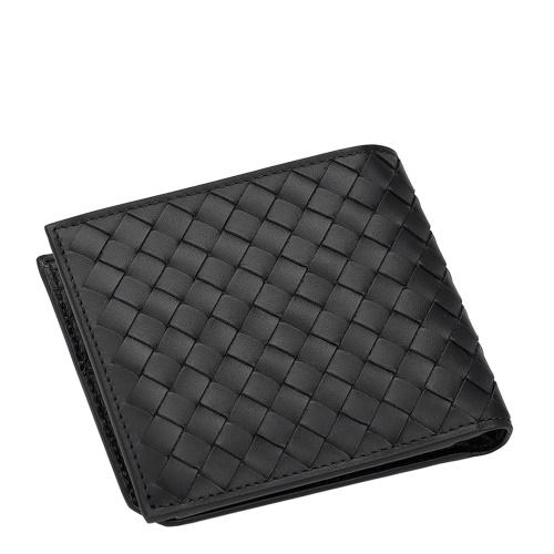 ボッテガヴェネタ 二つ折り財布 メンズ イントレチャート ブラック BOTTEGA VENETA 805654 V69G1 8803の画像