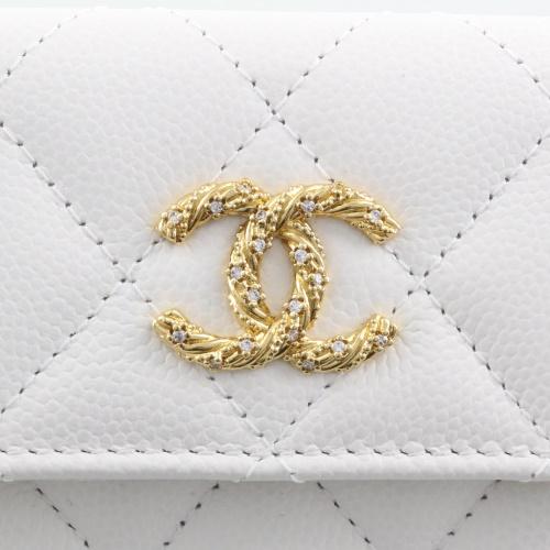 CHANEL（シャネル） 三つ折り財布 レディース ココマーク ホワイト