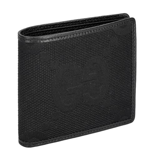 グッチ 二つ折り財布 メンズ ブラック GUCCI 699314 FABGN 1000の画像