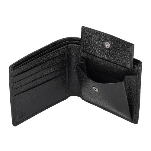 グッチ 二つ折り財布 メンズ ブラック GUCCI 699314 FABGN 1000の画像