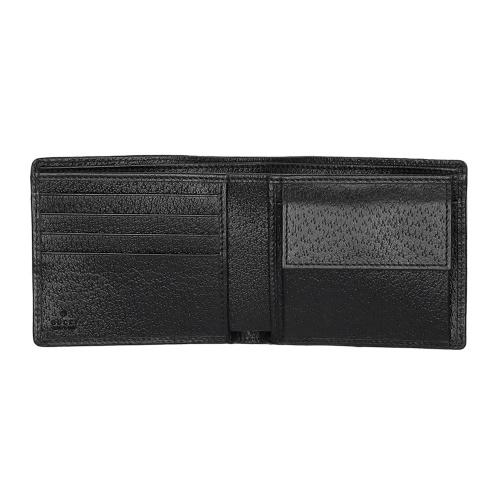 グッチ 二つ折り財布 メンズ ブラック GUCCI 699314 FABGN 1000の画像
