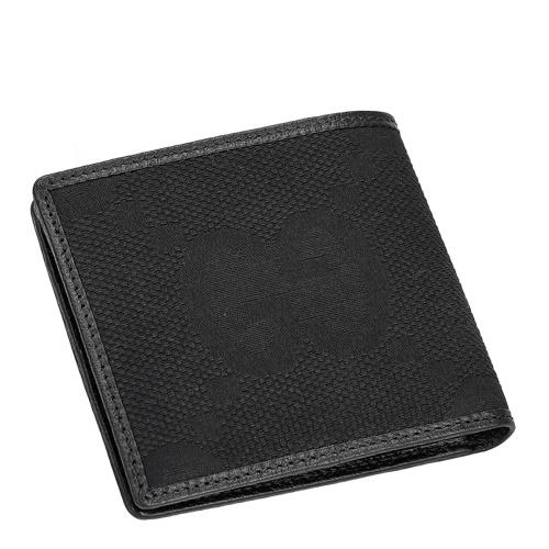 グッチ 二つ折り財布 メンズ ブラック GUCCI 699314 FABGN 1000の画像