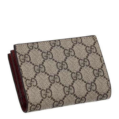 グッチ 二つ折り財布 レディース GGスプリームキャンバス レッド GUCCI 841358 AAE5E 6258の画像