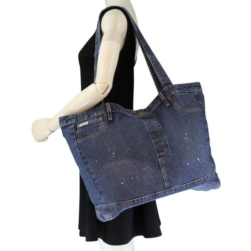 美品】GUESS ハンドバッグ デニム地 レースアップ装飾 y2k 00s 美品