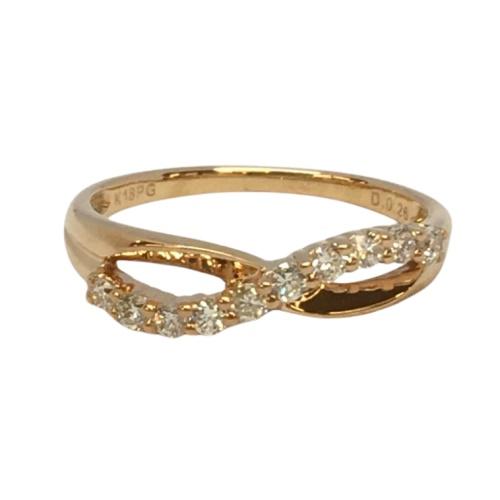 k18ダイヤリング12号 中古】 ダイヤモンド リング レディース K18YG 12号 0.34ct 3.7g 指輪