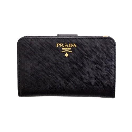 PRADA（プラダ） 二つ折り財布 レディース ブラック 1ML225 ZLP F061H 