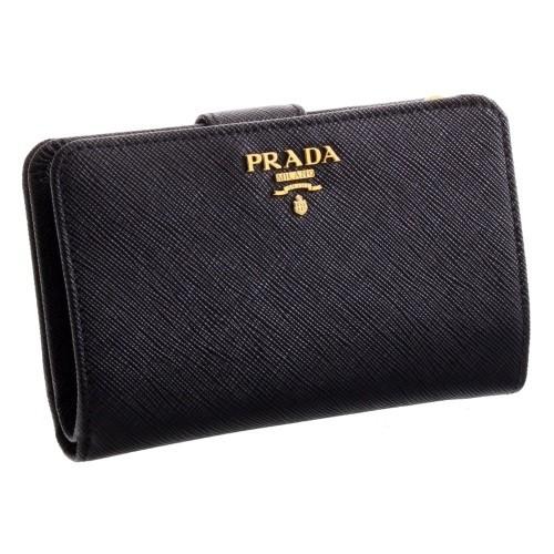 PRADA（プラダ） 二つ折り財布 レディース ブラック 1ML225 ZLP F061H 