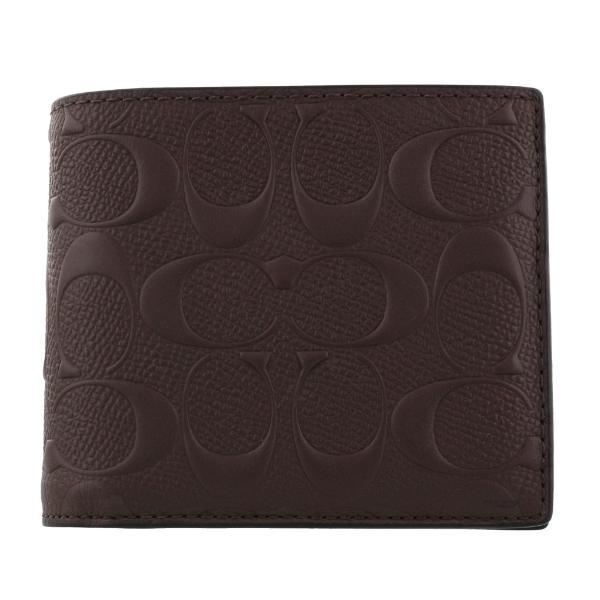 コーチ アウトレット Coach 二つ折り財布 交換無料 Mah ブラウン F メンズ