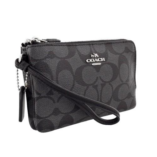 NWT COACH Signature PVC Double Corner Zip Wristlet Wallet F87591 SVDK6 192643593329 | eBay