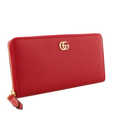 グッチ 長財布 レディース ダブルG ジップアラウンドウォレット レッド GUCCI 456117 CAO0Gの画像