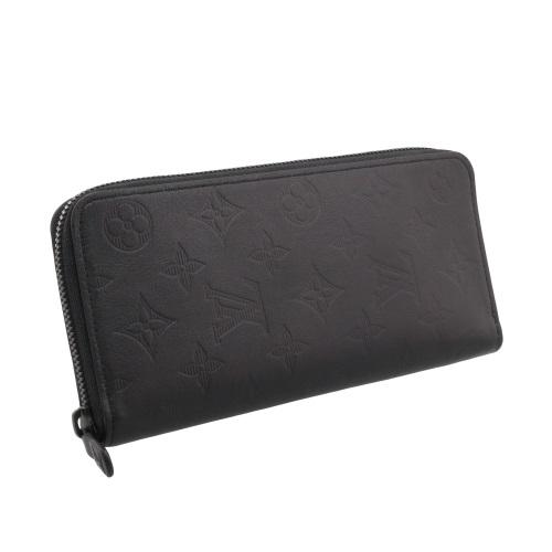 ルイヴィトン 長財布 モノグラム SHADOW ジッピーウォレット・ヴェルティカル ブラック LOUIS VUITTON M62902 ノワールの画像