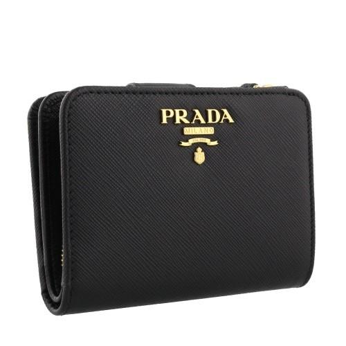 プラダ PRADA 二つ折り財布 レディース ブラック 1ML018 QWA F0002 NEROの画像
