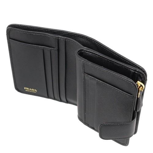 プラダ PRADA 二つ折り財布 レディース ブラック 1ML018 QWA F0002 NEROの画像