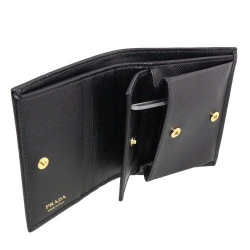PRADA プラダ 二つ折り財布 レディース ブラック 1MV204 QWA F0002 NEROの画像