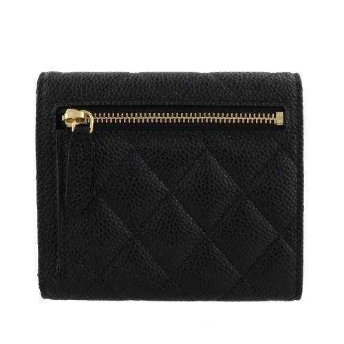 シャネル　CHANEL 財布　レザー　黒　三つ折り　ギャランティーカード有り CHANEL（シャネル） 三つ折り財布 マトラッセ ブラック AP0231 Y01864