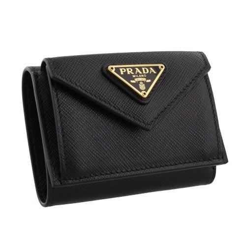 PRADA（プラダ） 三つ折り財布 レディース ブラック 1MH021 QHH F0002