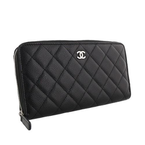 CHANEL シャネル 長財布 レディース マトラッセ ブラック AP0242