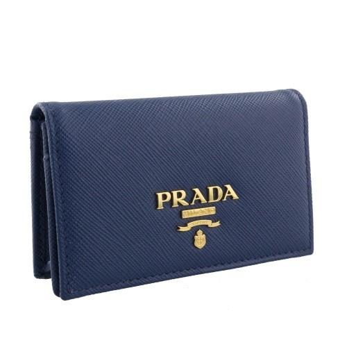 PRADA ネイビー 小銭入れ、カードケース PRADA（プラダ） カードケース レディース ブルー 1MC122 QWA F0016