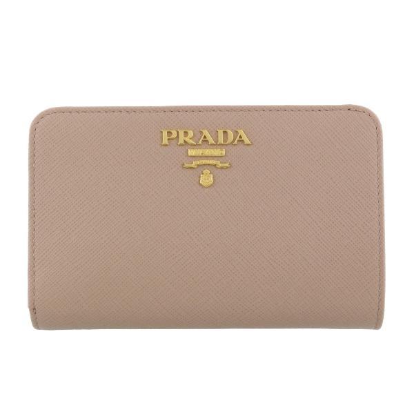 PRADA プラダ 二つ折り財布 レディース ピンクベージュ 1ML225 QWA 