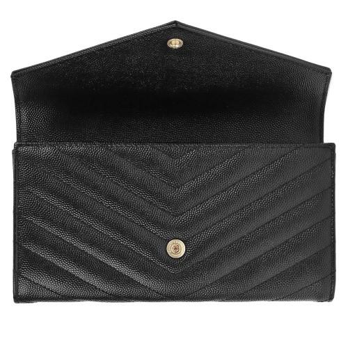 サンローランパリ SAINT LAURENT PARIS モノグラム 二つ折り長財布 財布 レザー レディース ブラック系 372264BOW011000 【新品】 サンローランパリ SAINT LAURENT PARIS モノグラム 二つ折り長財布