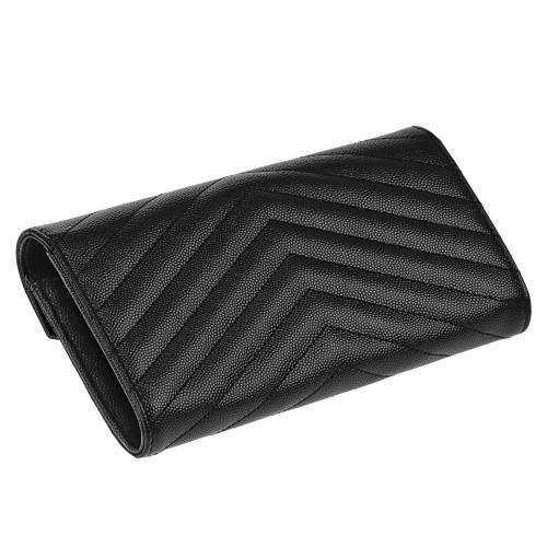 サンローランパリ SAINT LAURENT PARIS モノグラム 二つ折り長財布 財布 レザー レディース ブラック系 372264BOW011000 【新品】 サンローランパリ SAINT LAURENT PARIS モノグラム 二つ折り長財布