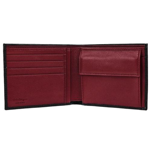 Ferragamo フェラガモ 二つ折り財布 メンズ リバイバル ブラック 66A065 685986 NERO REDの画像