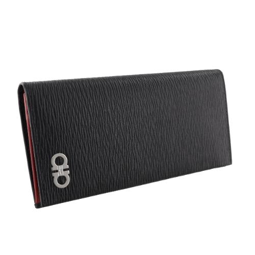 フェラガモ Ferragamo 長財布 メンズ REVIVAL GANCIO ブラック 66A069 NERO REDの画像
