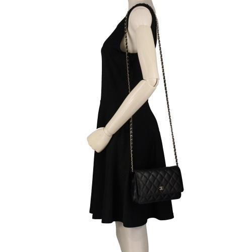CHANEL シャネル チェーンウォレット レディース ブラック CHANEL シャネル チェーンウォレット レディース ブラック