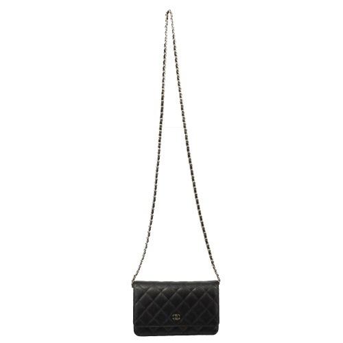 CHANEL シャネル チェーンウォレット レディース ブラック CHANEL シャネル チェーンウォレット レディース ブラック