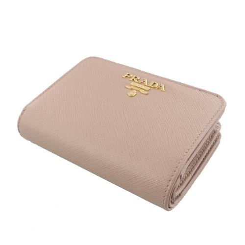 PRADA プラダ 二つ折り財布 レディース ピンクベージュ 1ML018 PRADA プラダ 二つ折り財布 レディース ピンクベージュ 1ML018