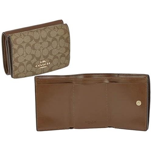 COACH コーチ アウトレット 三つ折り財布 シグネチャー カーキ COACH コーチ アウトレット 三つ折り財布 シグネチャー カーキ