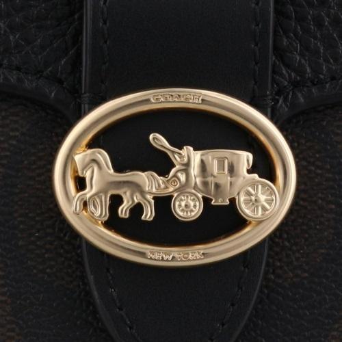 コーチ コーチ アウトレット COACH 二つ折り財布 シグネチャー ブラウン