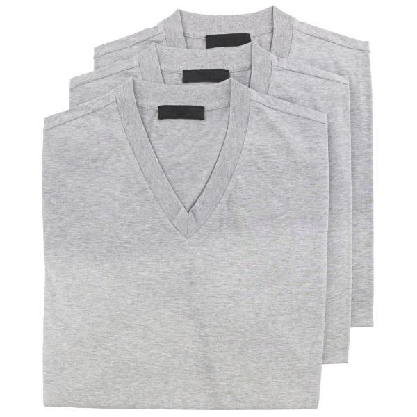 【PRADA】メンズグレー Vネック Tシャツ3枚セット PRADA（プラダ） PRADA Tシャツ 3枚セット メンズ Mサイズ グレー
