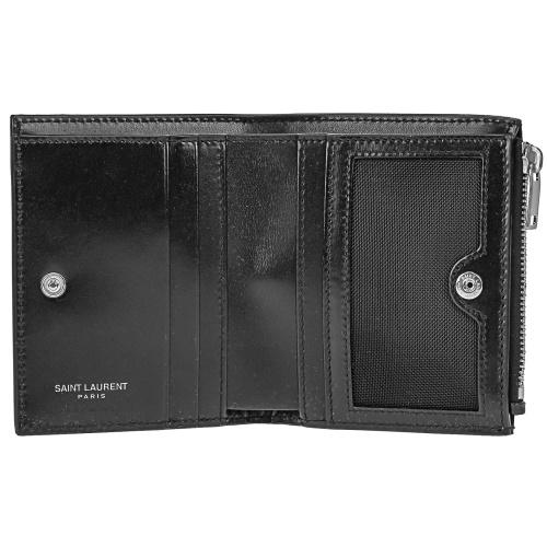 サンローラン 二つ折り財布 メンズ ブラック SAINT LAURENT PARIS 575726 0SX0E 1000の画像