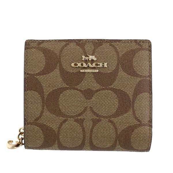 COACH コーチ アウトレット 二つ折り財布 レディース カーキ レッド 